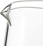 Viva Classic Glass Creamer and Sugar Set - Coffee and Tea Serving Set - Cream Pitcher 9.5 oz / 280ml and Sugar Bowl 12 oz / 350 ml with Cork Lid and Metal Spoon, Milk and Sugar for Coffee Bar