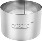 O'Creme Cake Ring Sturdy Stainless Steel Round Mousse Cake Ring Mold for Baking, Dessert Cake Decorating Pastry Rings 4 Inch Diameter x 1-1/2 Inch High