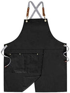 Mignongirl Crossback Apron with Pockets x2,Split Apron with Adjustable Straps,M-XXL