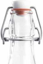 Le Parfait Pitchers | 32oz (Pack of 3) 1 Liter Glass Swing Top Milk Pitcher with Printed Logo & Airtight Swing Stopper | Glass Pitcher for Drinks, Smoothie, Preserving Juices & Salad Dressing