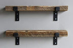 Urban Legacy Accent Shelves | Reclaimed Barn Plank | Set of 2 with Full Brackets (Natural 24"x 4.5"x 2")
