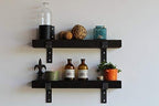 Urban Legacy Accent Shelves | Reclaimed Barn Plank | Set of 2 with Full Brackets (Coffee Bean 24"x 4.5"x 2")