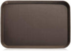 New Star Foodservice Restaurant Grade Non-Slip Tray, Plastic, Rubber Lined, Rectangular (Brown, 18-Inch x 26-Inch)