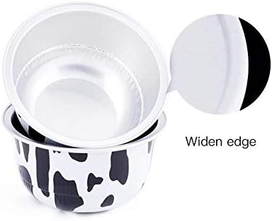 KEISEN 3 2/5" 150ml 100/PK 6oz Disposable Aluminum Foil Cups for Muffin Cupcake Baking Bake Utility Ramekin Cup (cowline)
