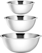 YBM HOME Stainless Steel Mixing Bowls (Set of 3) for Baking, Cooking, and Prepping, Includes 3, 5, 8 Quart, Stackable for Convenient Storage, 1174-75-76set