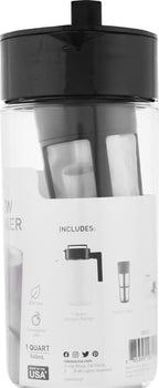 Takeya Tritan Cold Brew Coffee Maker - Airtight Pitcher with Leak-Free Lid - BPA-Free Cold Brew Maker with Silicone Handle - Dishwasher-Safe Pitcher for Homemade Cold Brew - 1 Quart, Black