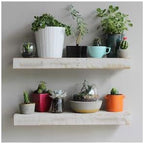 Urban Legacy Reclaimed Barnwood Planks | Floating Shelves for Wall w/Flush Mount Shelf Bracket Set Included | Set of 2 (White Wash, 18"x 7"x 2")