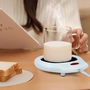 Home&Office Desktop Electric Mug Warmer-Coffee/Tea/Cocoa/Soup-Scented Candles Gift for Winter 2pcs(White and Black (CFW002-White Black)