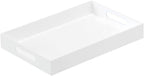 Glossy White Sturdy Acrylic Serving Tray with Handles-10x15Inch-Serving Coffee,Appetizer,Breakfast,Butler-Kitchen Countertop Tray-Makeup Drawer Organizer-Vanity Table,Ottoman Tray-Decorative