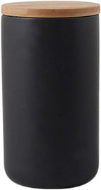 YYW Ceramic Food Storage Jar Containers Kitchen Canisters with Airtight Seal Lid for Coffee Beans Sugar Spices (Large Black)