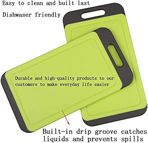 Mini Kitchen Cutting Board Mats, BPA Free, Dishwasher Safe, Juice Grooves, Thicker Boards, Easy Grip Handle, Non Porous, 2 pack