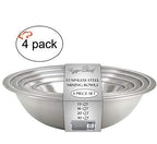 Tiger Chef Large Stainless Steel Standard Weight Mixing Bowls Set, Mirror Finish - Set Includes 13, 16, 20, and 30 Quart.
