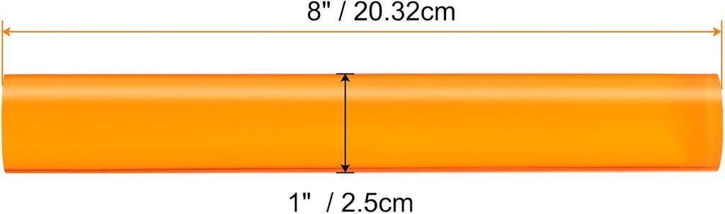 HARFINGTON Acrylic Clay Roller 8 Inch x 1 Inch Solid Non-Stick Plastic Round Tube Roller Polymer Clay Rod Fondant Rolling Pin for Shaping, Sculpting, Modeling DIY Crafts, Orange