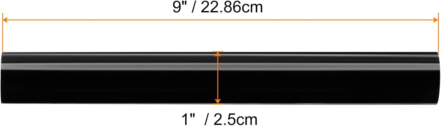 HARFINGTON Acrylic Clay Roller 9 Inch x 1 Inch Solid Non-Stick Plastic Round Tube Roller Polymer Clay Rod Fondant Rolling Pin for Shaping, Sculpting, Modeling DIY Crafts, Black