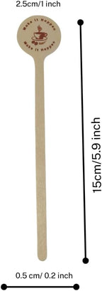 Coffee Stir Sticks 100-Pack (5.9”) – Premium Eco-Friendly, Compostable & Disposable Wooden Stirrers with Round Ends for Hot & Iced Coffee, Tea, Bars, Cafés & Offices
