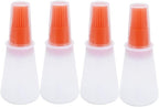 Silicone Oil bottle brush，BBQ/Pastry Basting Brushes,Silicone Cooking Grill Barbecue Baking Pastry Oil/Honey/Sauce Bottle Brush (4 PCS,orange)