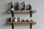 Urban Legacy Accent Shelves | Reclaimed Barn Plank | Set of 2 with Full Brackets (Natural 24"x 4.5"x 2")