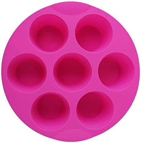 Silicone Muffin Pans for Air Fryer 7 Cavity Muffin Tray Cupcake Pan Nonstick Brownie Cake Mold Round Pudding Recipe Tray Bakeware