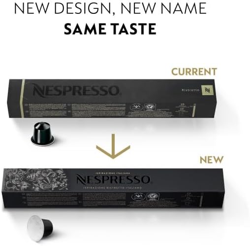 Nespresso Capsules Original Line, Ristretto Intenso, Dark Roast Coffee, 50 Count Coffee Pods