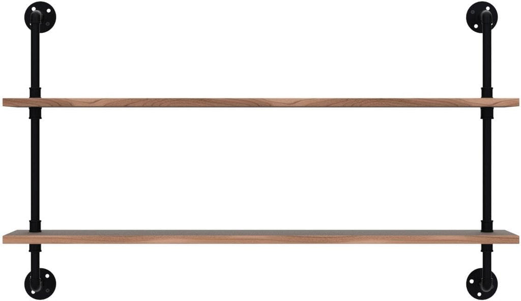 Pipe Shelves Industrial Pipe Shelving Shelves Real Wood Industrial Floating Pipe Shelves with Wood Planks 48 inch Wall Shelves Rustic Hanging Bookshelf Farmhouse Kitchen Bar Shelving