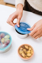 U Konserve Stainless Steel Nesting Trio Food Containers with Silicone Lids, Leak Proof & Dishwasher Safe (Set of 3: 5/9/16 oz)