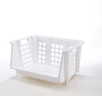 TidyFriend Large Stackable Storage Bins for Pantry - 4 Pack, Stackable Bins For Organizing Food, Kitchen, and Bathroom Essentials (White)