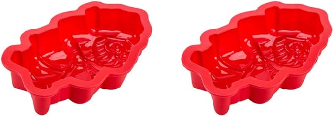 Hemoton 2pcs Christmas Themed Silicone Cake Molds Food-grade Dessert Making Mold for Home Baking Easy to Use Cartoon Design for Boys and Girls for Festive Treats Diy Projects