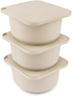 Babadoh Pizza Making Accessories | Pizza Dough Proofing Containers with Lids | Set of 3 | Dough Colour | Original Size (make 12" Pizzas)