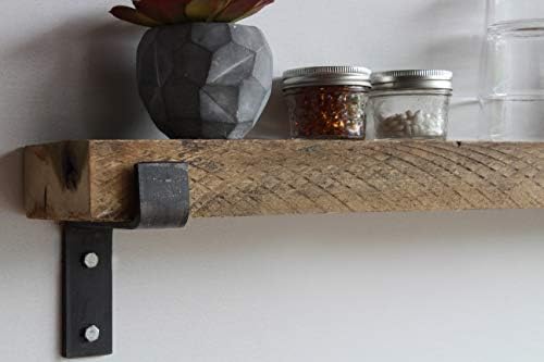 Urban Legacy Accent Shelves | Reclaimed Barn Plank | Set of 2 with Full Brackets (Natural 36"x 4.5"x 2")