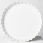 ONTUBE Pie Pans- 11 Inches Ceramic Quiche Pans, Round Pie Tins for Baking,Oven Saf (White,1 Pieces)
