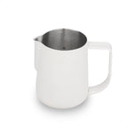 watchget Milk Frothing Pitcher 250ml/8oz Stainless Steel Espresso Steaming Pitcher Milk Coffee Cappuccino Latte Art Barista Steam Pitcher Milk Frothing Jug, White