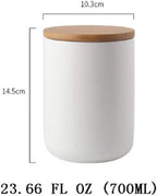 YYW Ceramic Food Storage Jar Containers Kitchen Canisters with Airtight Seal Lid for Coffee Beans Sugar Spices (Medium White)