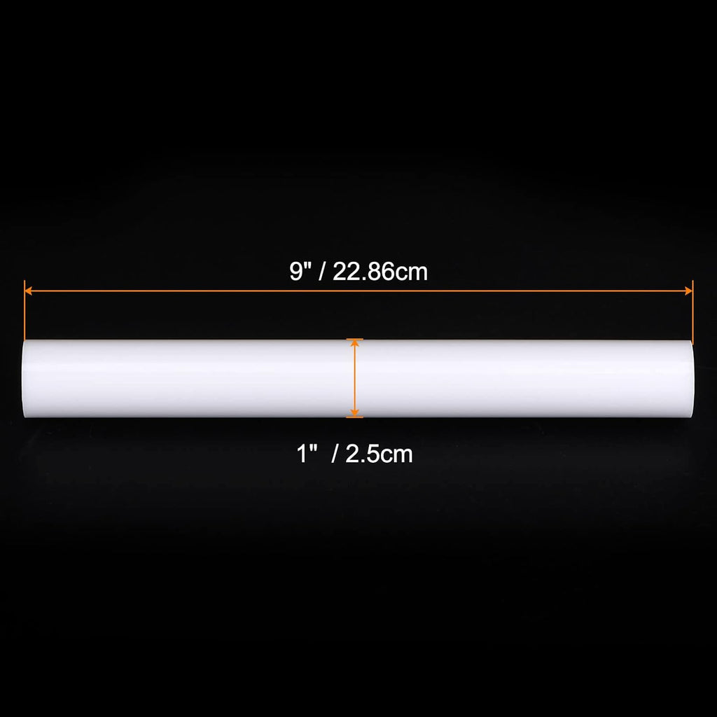 HARFINGTON Acrylic Clay Roller 9 Inch x 1 Inch Solid Non-Stick Plastic Round Tube Roller Polymer Clay Rod Fondant Rolling Pin for Shaping, Sculpting, Modeling DIY Crafts, White