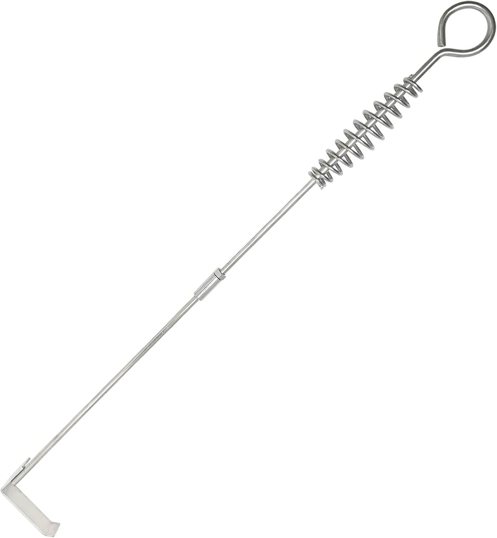 32.5" BBQ Ash Tool Poker Rake, Charcoal and Grill Cleaning Ash Tools for Big Green Egg, Kamado Joe and Other Charcoal Grills Corner Cleaner Accessories