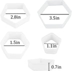 8 Pcs Soccer Ball Hexagon Cookie Cutter - 4 Sizes Geometric Biscuit Cutters Pattern Cake Topper Soccer Cookie Cutter Set for Baking Cake Decorations