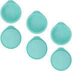 6-Pack Silicone Cake Molds 4 Inch Round Cakes Pans Green Baking Pan Set Silicone Baking Mold DIY Rainbow Cakes and Round Resin Coaster Molds, 0.8 Inch Deep (Green)