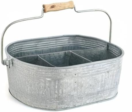 Alpha Living Home Farmhouse Utensils Caddy, Antique Gray, 18.5 x 14.5 x 3 in