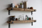 Urban Legacy Accent Shelves | Reclaimed Barn Plank | Set of 2 with Full Brackets (Natural 36"x 4.5"x 2")