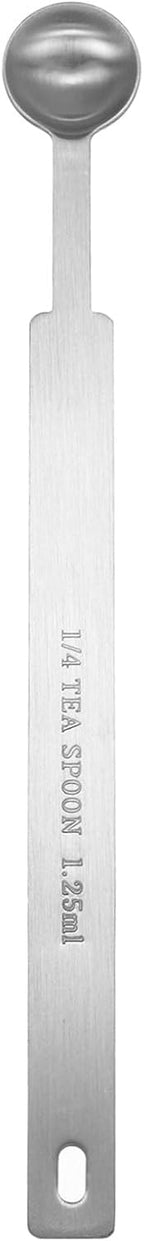 HARFINGTON Single Measuring Spoon 1/4tsp (1.25ml) Teaspoon/Tablespoon 430 Stainless Steel Single Tiny Square Bowl Measuring Spoon Long Handle Measure Scoop