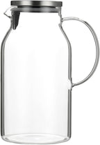 Karafu Glass Pitcher with Lid, 95 Ounces Wide Mouth Heat Resistant Water Jug for Hot/Cold Water, Ice tea and Juice Beverage