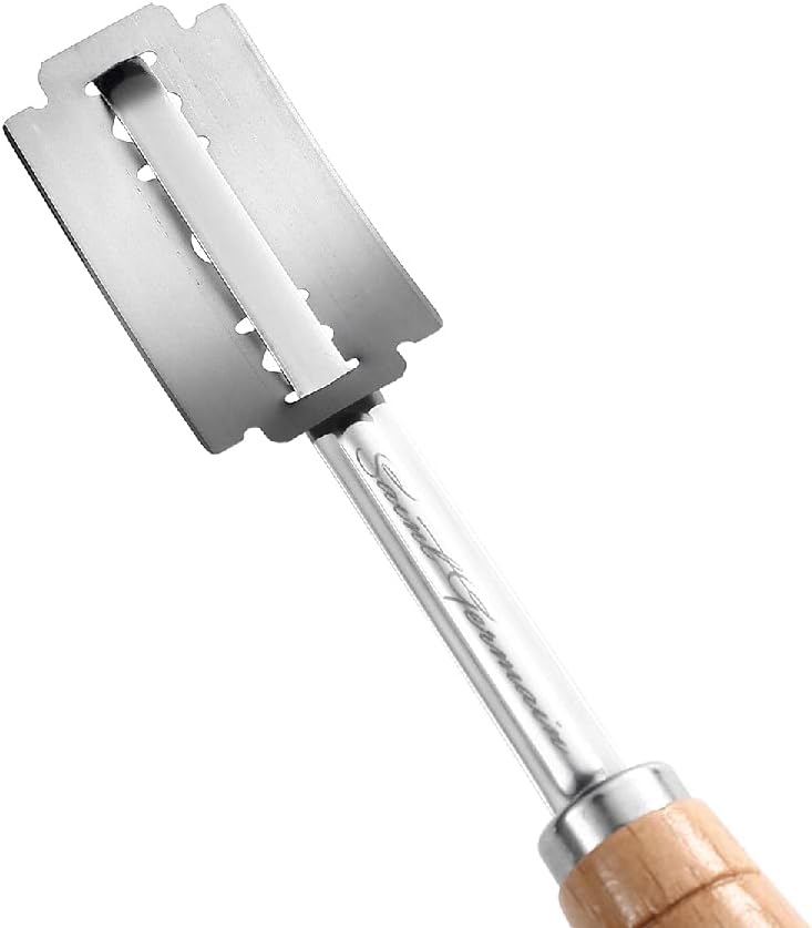SAINT GERMAIN Premium Hand Crafted Bread Lame for Dough Scoring Knife, Tool Sourdough Slashing with 10 Blades Included Replacement Authentic Leather Protector Cover