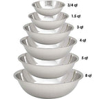 Tiger Chef Stainless Steel Mixing Bowls Set for Kitchen - Nesting Prep Bowls (Set of 6)