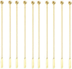 10 pcs Stainless Steel Coffee Beverage Stir Sticks Cocktail Stirrers Drink Swizzle Stick 7.4" Swizzle Stick Picks Tools Gold