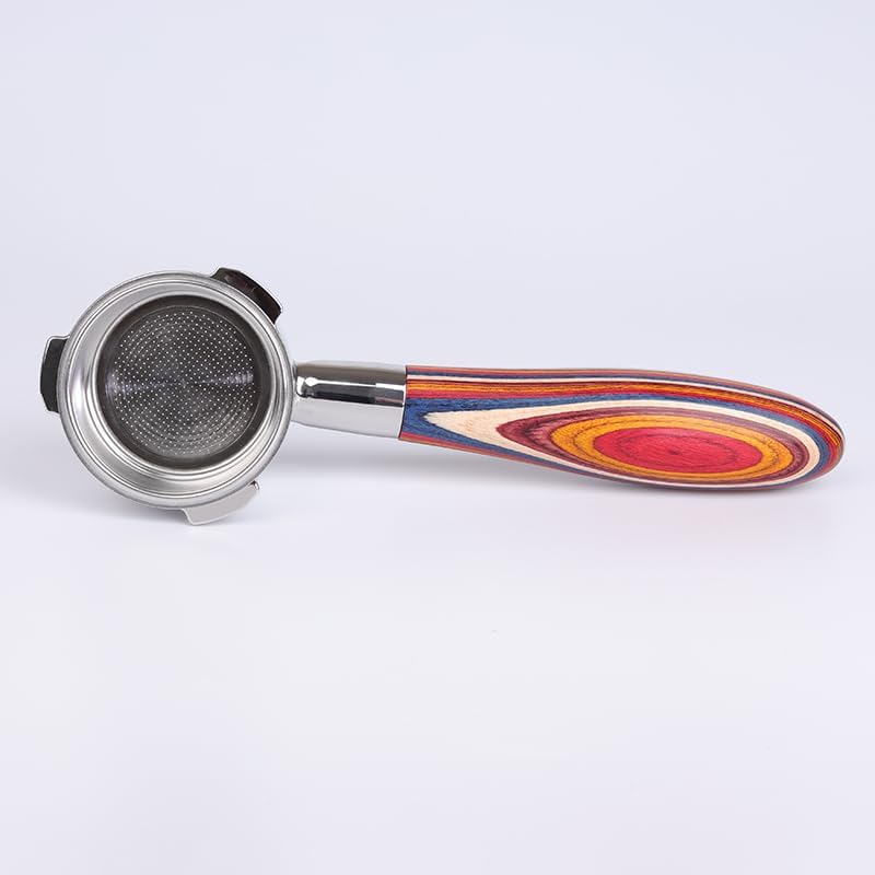 51mm Bottomless Portafilter 3 Ears Compatible with CASABREWS Espresso Machine CM5418, 3700Essential, 3700Gense | Color Wood Fire Phoenix Handle