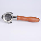 54mm Bottomless Portafilter Compatible for Breville Barista Express, Pro, Touch, Bambino, Infuser, Duo Temp and Impress | Solid Wooden Handle