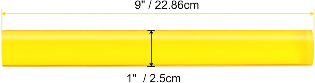 HARFINGTON Acrylic Clay Roller 9 Inch x 1 Inch Solid Non-Stick Plastic Round Tube Roller Polymer Clay Rod Fondant Rolling Pin for Shaping, Sculpting, Modeling DIY Crafts, Yellow