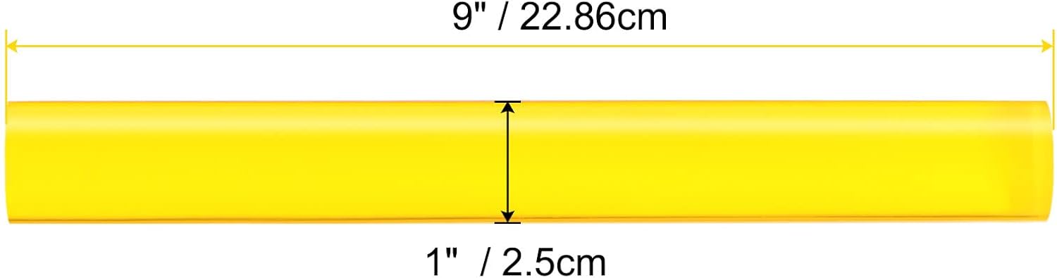HARFINGTON Acrylic Clay Roller 9 Inch x 1 Inch Solid Non-Stick Plastic Round Tube Roller Polymer Clay Rod Fondant Rolling Pin for Shaping, Sculpting, Modeling DIY Crafts, Yellow