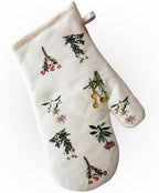 Elegant Vintage Oven Mitt - Heat Resistant Oven Glove with Botanical Print - Perfect for BBQ, Baking, Cooking and Grilling