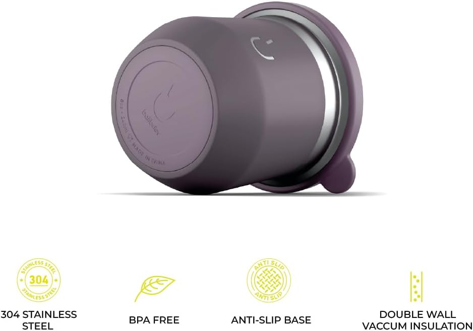 BALIBETOV Yerba Mate Cup – Vacuum Insulated Stainless Steel Gourd with Silicone Cover & Non-Slip Base – Includes 2 Bombillas & Cleaning Brush – Unique Design, Easy to Clean