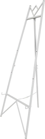 58 Inch Iron Adjustable Arts & Crafts Easels,Metal Easel Stand with Chain Support for Mirror,Floor Easels for Display Wedding Sign(White)
